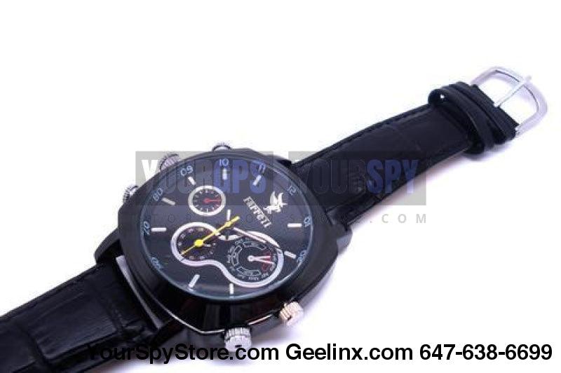 32Gb Spy Watch Camera 1080P Hd Ir Night Vision Water Splash Resistant Black Strap