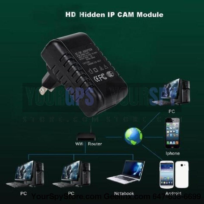 Hd 1080P Wi-Fi Pro Ac Adapter Security Camera Hidden