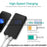 Charging Station - Power Bank 13000mAh Portable Charger 2 USB Ports 4.8A Output High-Speed Charging External Battery Backup With Flashlight