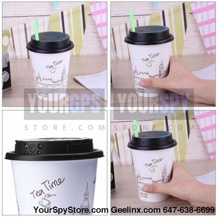 Hidden Camera - 1080P HD Night Vision Cup Cover Spy Camera Hidden Coffee Cup Mini Camera DVR Motion Detection