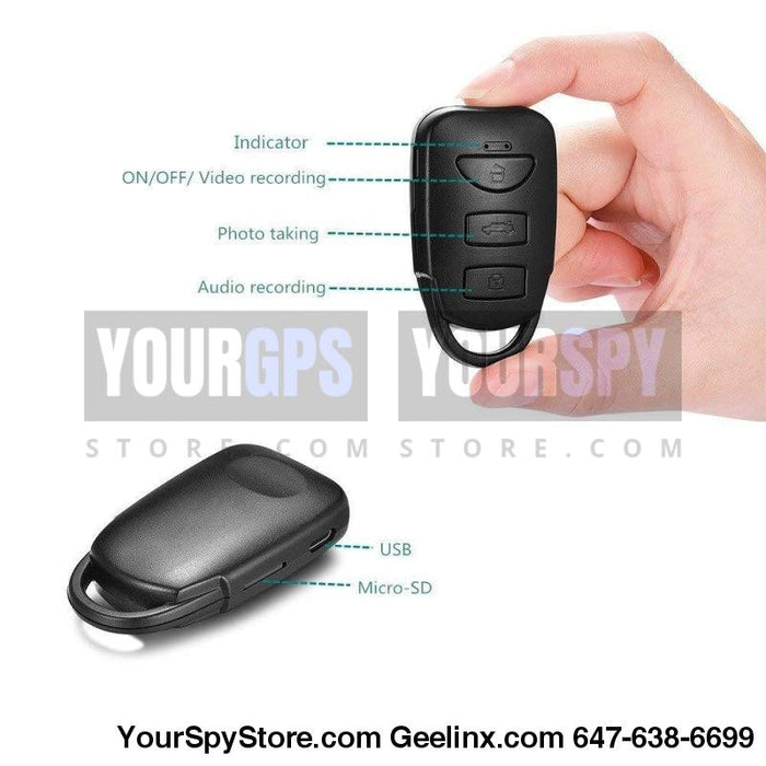 Keychain Camera - Spy Car Keychain Camera 1080P HD Mini DVR Photo Taking / Video Recorder (32GB Support)