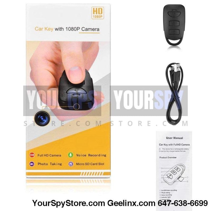Keychain Camera - Spy Car Keychain Camera 1080P HD Mini DVR Photo Taking / Video Recorder (32GB Support)